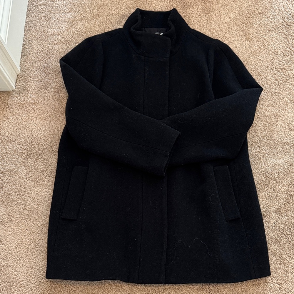 J Crew Funnel Neck Black Coat size 20